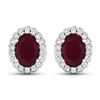 Image 1 : 14KT White Gold 1.7ctw Ruby and Diamond Earrings