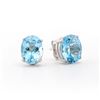 Image 1 : Plated Rhodium 5.65ctw Blue Topaz Earrings