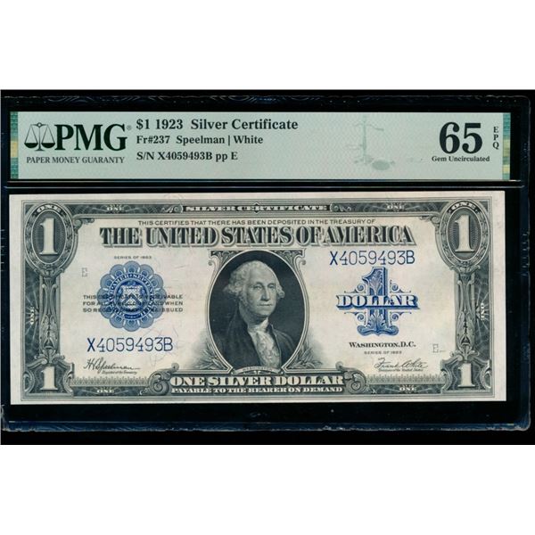 1923 $1 Silver Certificate PMG 65EPQ