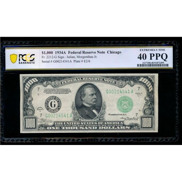 1934A $1000 Chicago FRN PCGS 40PPQ