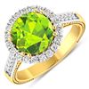 Image 1 : 14KT Yellow Gold 2.6ctw Peridot and Diamond Ring