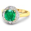 Image 2 : 14KT Yellow Gold 2.07ctw Zambian Emerald and Diamond Ring