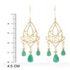 Image 3 : Plated 18KT Yellow Gold and Sterling Silver 4.51ctw Emerald Earrings