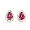 Image 1 : Plated 18KT Yellow Gold and Sterling Silver 2.25ctw Garnet and Diamond Earrings