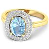Image 3 : 14KT Yellow Gold 1.28ct Aquamarine and Diamond Ring