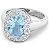 Image 2 : 14KT White Gold 3ct Aquamarine and Diamond Ring
