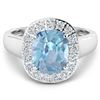 Image 3 : 14KT White Gold 3ct Aquamarine and Diamond Ring