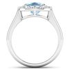 Image 4 : 14KT White Gold 3ct Aquamarine and Diamond Ring