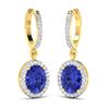 Image 2 : 14KT Yellow Gold 2.18ctw Tanzanite and Diamond Earrings