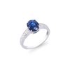 Image 2 : 14KT White Gold 2.05ct Blue Sapphire and Diamond Ring