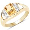 Image 2 : Plated 14KT Yellow Gold 1.30ct Citrine and White Topaz Ring