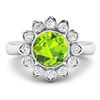 Image 3 : 14KT White Gold 1.85ctw Peridot and Diamond Ring