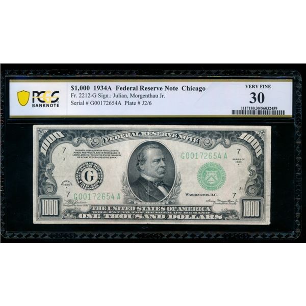 1934A $1000 Chicago FRN PCGS 30