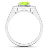 Image 4 : 14KT White Gold 1.05ctw Peridot and Diamond Ring
