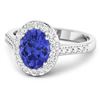Image 2 : 14KT White Gold 1.41ctw Tanzanite and Diamond Ring
