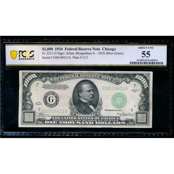 1934 $1000 Chicago FRN PCGS 55