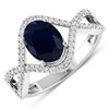 Image 1 : 14KT White Gold 1.3ctw Blue Sapphire and Diamond Ring
