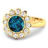 Image 2 : 14KT Yellow Gold 2.05ctw London Blue Topaz and Diamond Ring