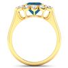 Image 4 : 14KT Yellow Gold 2.05ctw London Blue Topaz and Diamond Ring