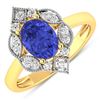 Image 1 : 14KT Yellow Gold 1.09ctw Tanzanite and Diamond Ring