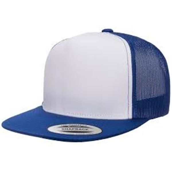 NEW FLEXIT MESH WHITE BLUE HAT