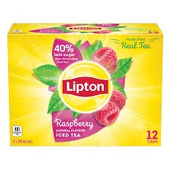 NEW 12 X 340ML LIPTON RASPBERRY ICED TEA