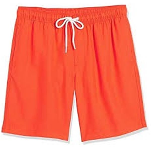NEW AMAZON ESSENTIALS LARGE ORANGE SWIM TRUNKS
