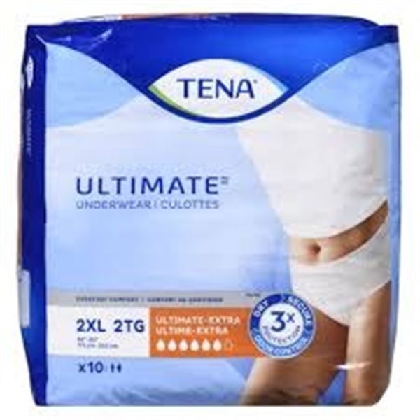 NEW 10 2XL TENA ULTIMATE-EXTRA UNDERWEAR