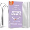 Image 1 : NEW 2 PACK TONGUE SCRAPERS WITH TRAVEL CASES