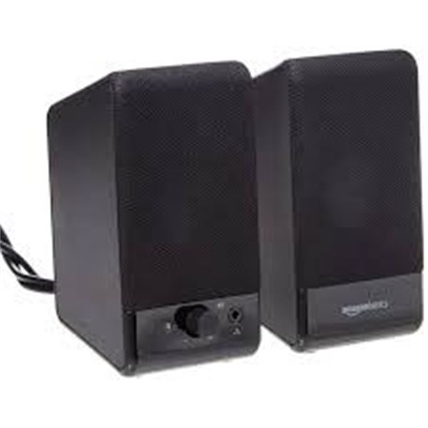 NEW WITH BOX AMAZON BASICS COMPUTER SPEAKERS DESKT