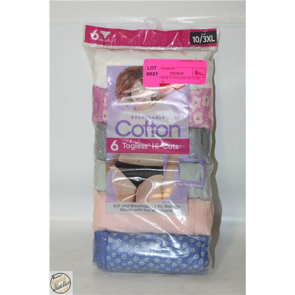 BRAND NEW 6 TAGLESS HI-CUTS HANES XL