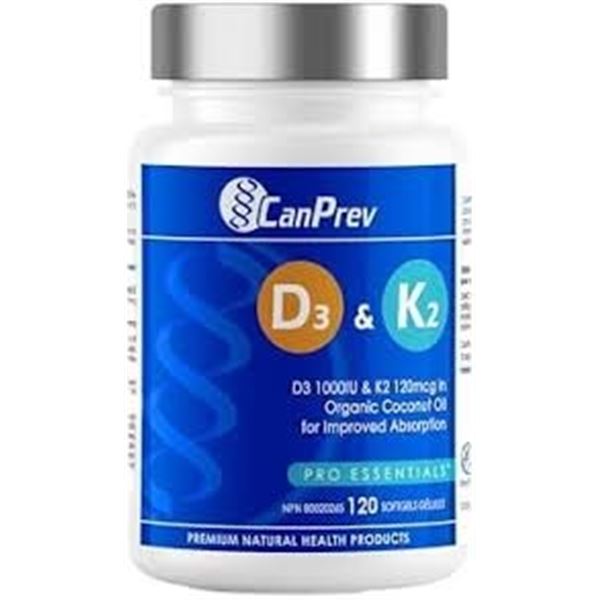 NEW 120 SOFTGELS CANPREV D3 & K2