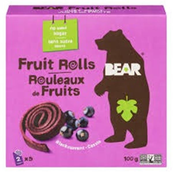 NEW 2 X 100G BEAR FRUIT ROLLS BLACKCURRANT