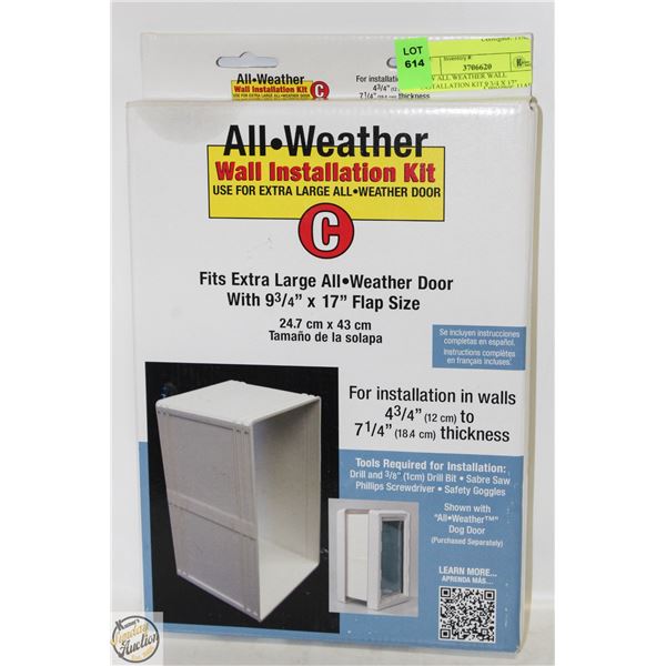 NEW ALL WEATHER WALL INSTALLATION KIT 9 3/4 X 17"