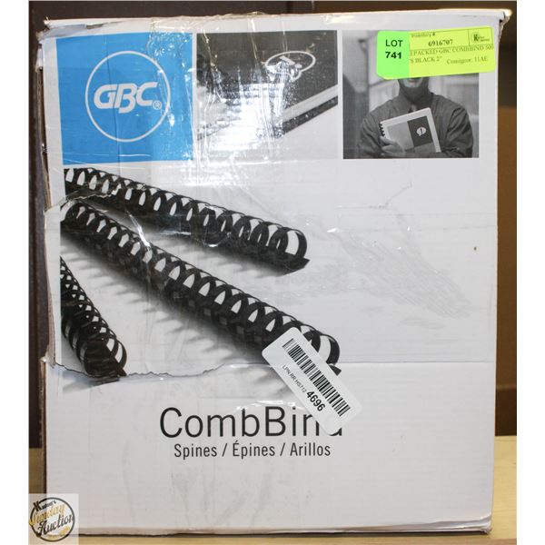 NEW REPACKED GBC COMBBIND 500 SHEETS BLACK 2"