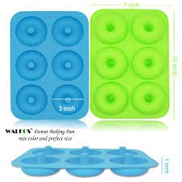 NEW SET OF 2 WALFOS FULL SIZE SILICONE DONUT CAKE