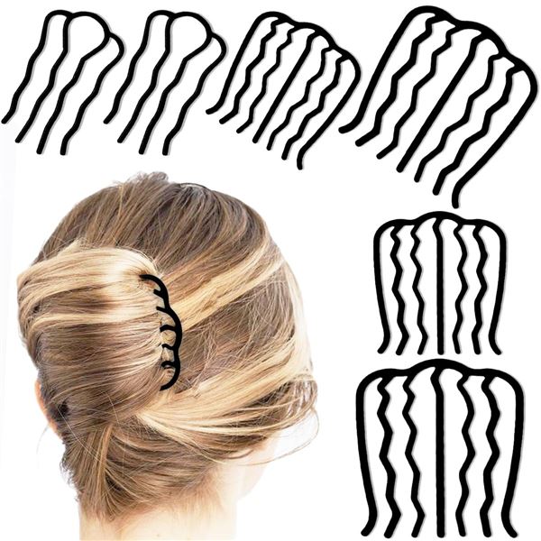 NEW 6PC METAL TEETH HAIR PINS