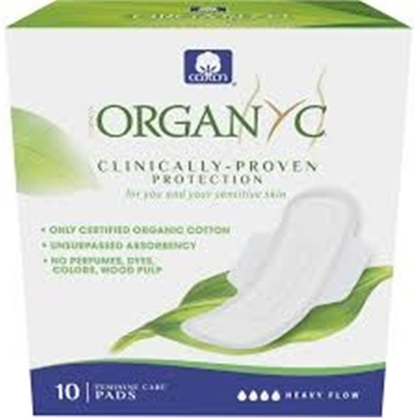 NEW 10 PADS ORGAN C HEAVY FLOW TAMPONS