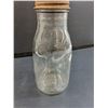 Image 2 : Vintage One Quart Oil Glass Bottle w/Metal Spout - 15" x 4.5"
