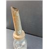 Image 3 : Vintage One Quart Oil Glass Bottle w/Metal Spout - 15" x 4.5"