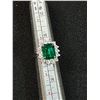 Image 5 : Women's Engraved Green Gem Ring "Sarah" - Size 4