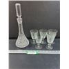 Image 1 : Pinwheel Crystal Decanter & (5) Liqueur Glasses