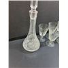 Image 2 : Pinwheel Crystal Decanter & (5) Liqueur Glasses