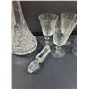 Image 3 : Pinwheel Crystal Decanter & (5) Liqueur Glasses