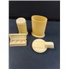 Image 2 : French Ivory: Ladies Blush & Powder Shaker, Stamps, Brush Holder