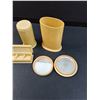 Image 3 : French Ivory: Ladies Blush & Powder Shaker, Stamps, Brush Holder