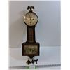 Image 1 : Waterbury Clock w/Key  - Willard No.15 - Eight Day Wall Clock - 25"L x 8" W x 4" D