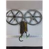 Image 1 : (2) Vintage Scales & (2) Metal Pulleys - 12" Diameter
