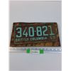 Image 1 : British Columbia License Plate - 1959 - Mounted on Wood