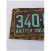 Image 2 : British Columbia License Plate - 1959 - Mounted on Wood